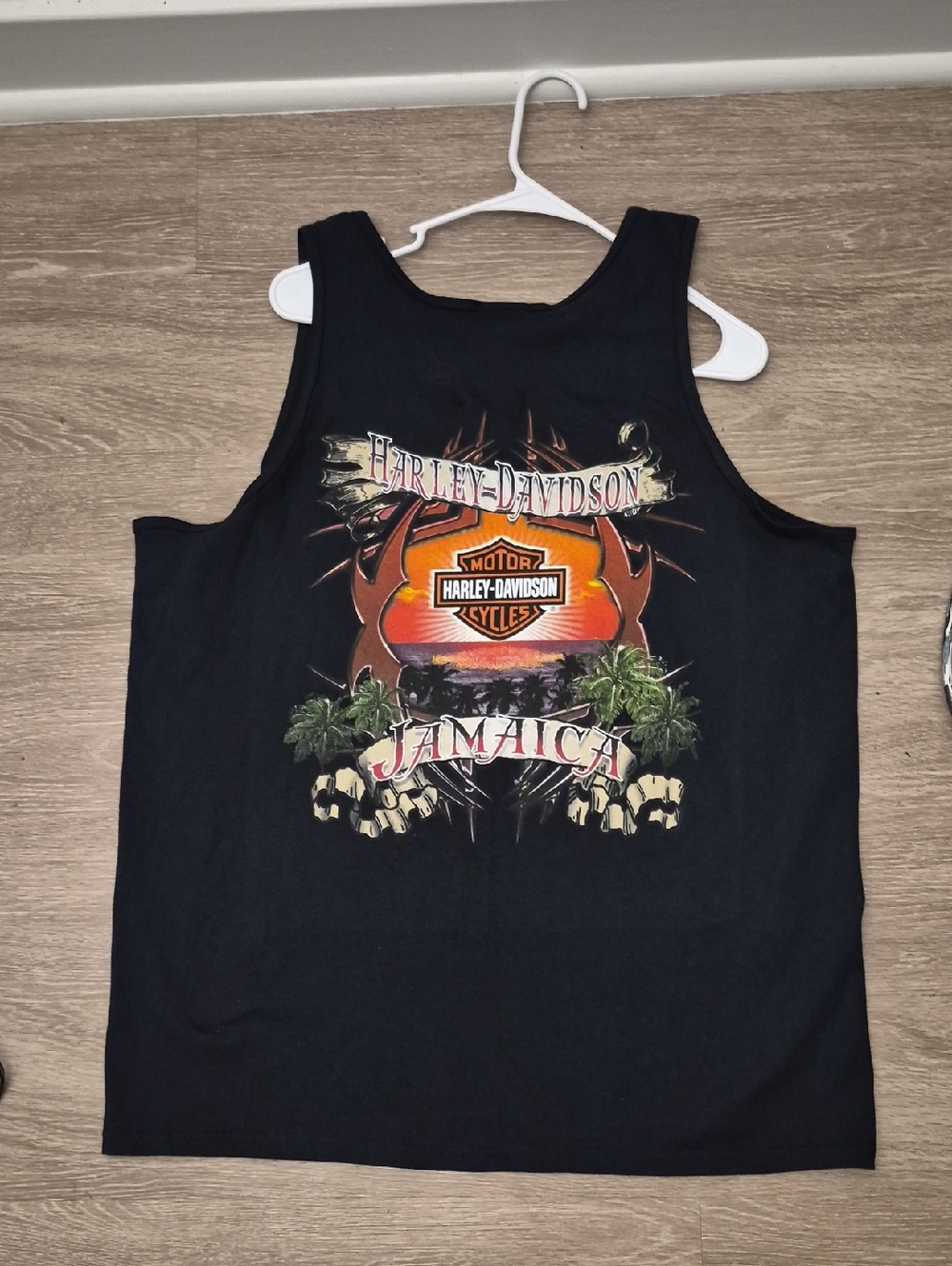 Harley-Davidson Shirt Mens Black Tank Top Jamaica Graphic Logo Sz XL
